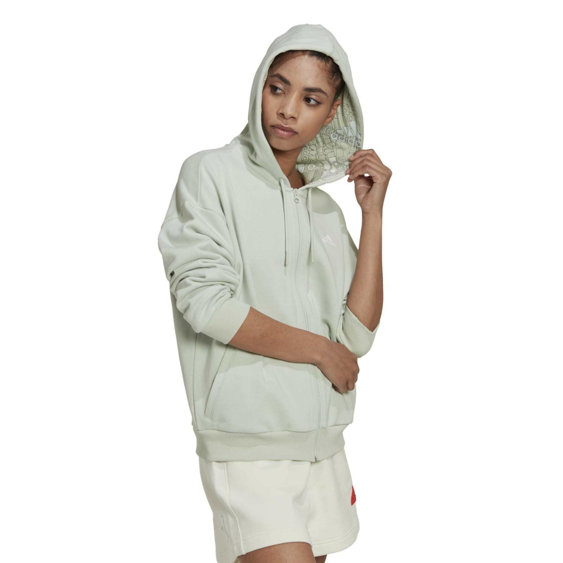 Women's multicolored logo zip-up hoodie adidas Essentials