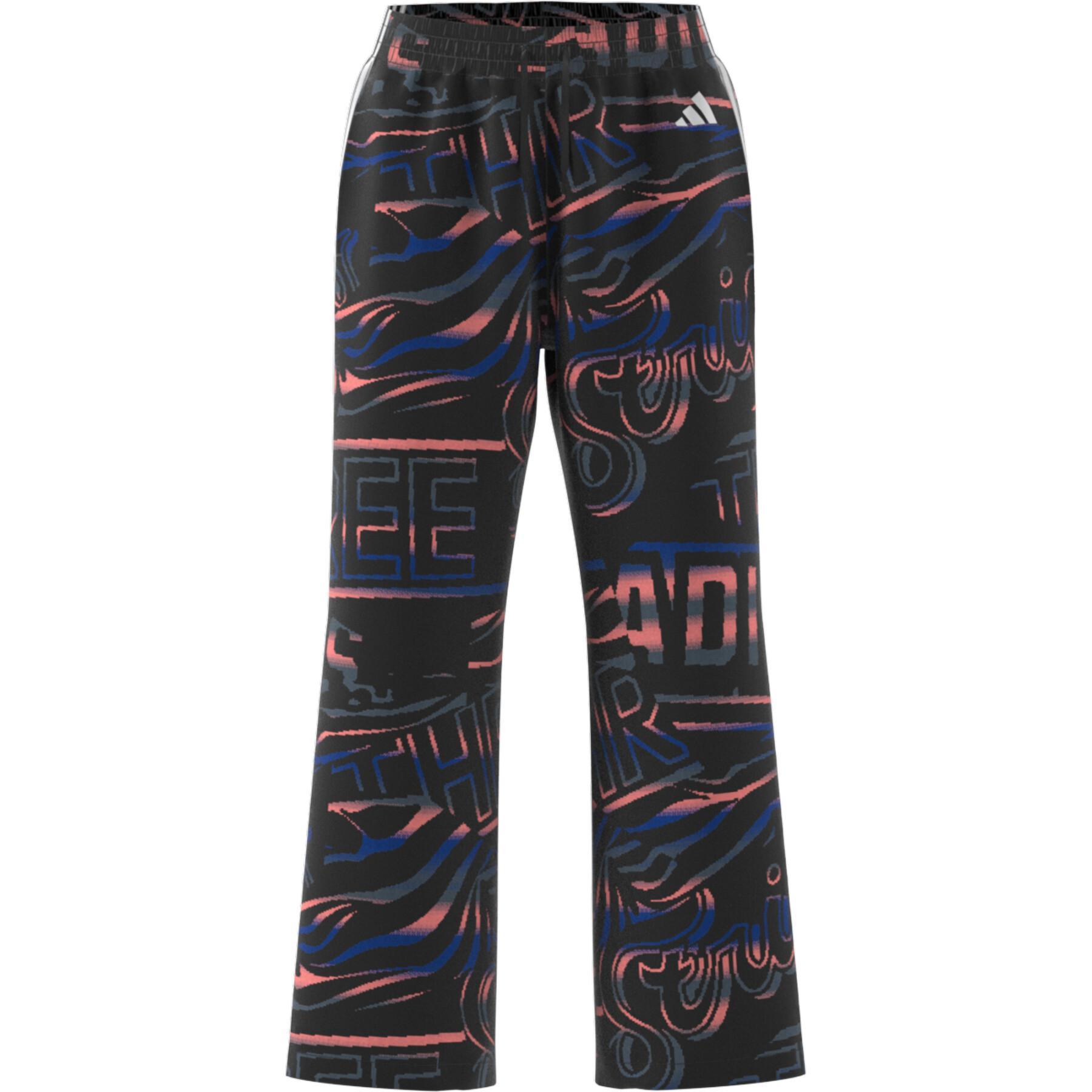 Women's trousers adidas Allover Print 3-Stripes Wide