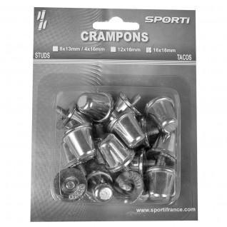Conical rugby cleats blister pack of 16 aluminium cleats/18 mm Sporti