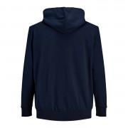 Hooded zip sweatshirt large size Jack & Jones Basic Bleu